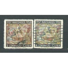 Cuba - Correo 1957 Yvert 468/9 usado Navidad