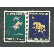 Cuba - Correo 1958 Yvert 496/7 ** Mnh Navidad flores