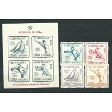 Cuba - Correo 1960 Yvert 532/3+A.212/3+H.17 * Mh Olimpiadas de Roma