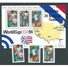 Estados Unidos - Correo 1994 Yvert 2239/41+Hb 29 ** Mnh Deportes. Fútbol