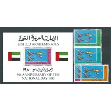 Emiratos Arabes - Correo 1980 Yvert 99/102+H.2 ** Mnh Aviones