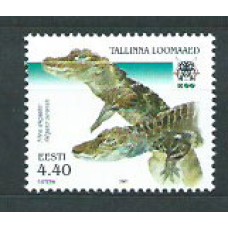 Estonia - Correo 2001 Yvert 403 ** Mnh Fauna Cocodrilos