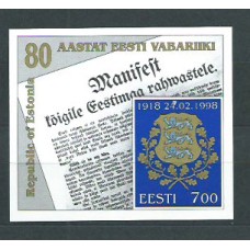 Estonia - Hojas Yvert 13 ** Mnh