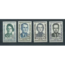 Francia - Correo 1958 Yvert 1157/60 * Mh  Héroes de la resistencia