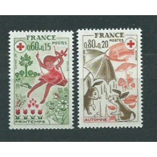 Francia - Correo 1975 Yvert 1860/1 ** Mnh  Cruz roja