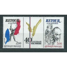 Francia - Correo 1985 Yvert 2368/9A ** Mnh  Aniversario de la victoria