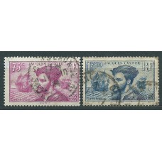 Francia - Correo 1934 Yvert 296/7 usado   Jacques Cartier