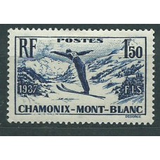 Francia - Correo 1937 Yvert 334 * Mh  Deportes esqui