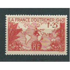 Francia - Correo 1940 Yvert 453 * Mh  Mapa