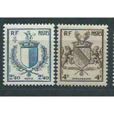 Francia - Correo 1945 Yvert 734/5 ** Mnh  Escudos