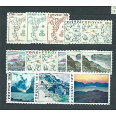 Feroe - Correo Yvert 1/14 ** Mnh Mapas geograficos antiguos