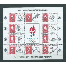 Francia - Hojas 1992 Yvert 14 ** Mnh  Olimpiadas de Albertville