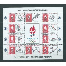 Francia - Hojas 1992 Yvert 14 ** Mnh  Olimpiadas de Albertville