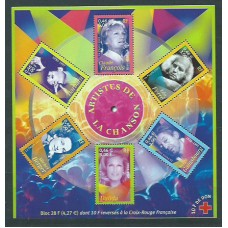 Francia - Hojas 2001 Yvert 37 ** Mnh  Artistas de la canción