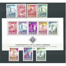 Filipinas - Correo 1959 Yvert 477/78+A.55/7+HB * Mh  Scoutismo