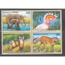 Naciones Unidas - Nueva York Correo 1997 Yvert 720/3 ** Mnh Fauna
