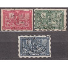 Noruega - Correo 1914 Yvert 88/90 usado