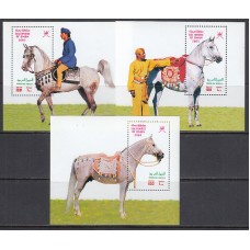 Oman - Hojas Yvert 30+32/3 ** Mnh  Fauna caballos