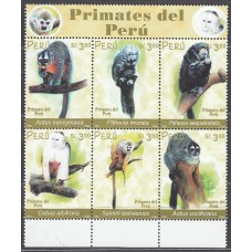 Peru - Correo 2002 Yvert 1318/23 ** Mnh Fauna. Monos