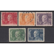 Suecia - Correo 1928 Yvert 206/10 usado Gustavo V