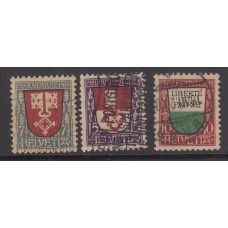 Suiza - Correo 1919 Yvert 173/5 usado Escudos