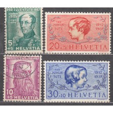 Suiza - Correo 1937 Yvert 303/6 usado Personajes