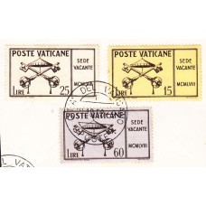 Vaticano - Correo 1958 Yvert 265/7 usado  Serie vacante