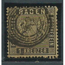 Estados Alemanes - Baden Yvert 9 dentado 13 1/2 usado