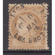 Francia - Correo 1873 Yvert 55 Usado - Matasello fecha