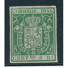 España Clásicos 1854 Edifil 26 (*) Mng  Color Fresco y buenos márgenes. Certificado Graus-Muy Bonito