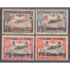 España Reinado Alfonso XIII 1927 Edifil 388/91 * Mh
