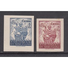 Barcelona Correo 1943 Edifil 51/2s SH (*) Mng Hojas recortadas sin dentar