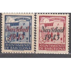 Barcelona Correo 1943 Edifil 53/4 SH ** Mnh Navidad