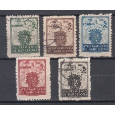 Barcelona Correo 1944 Edifil 55/9 usado  Escudos