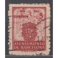 Barcelona Correo 1944 Edifil 58 Usado - Escudos