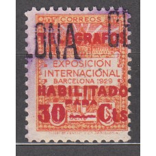 Barcelona Telegrafos 1930 Edifil 3 usado