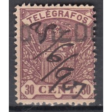 España Telégrafos 1901 Edifil 34 usado