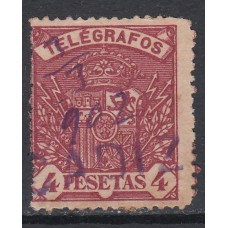 España Telégrafos 1901 Edifil 37 usado