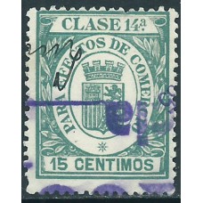 Fiscal Timbres para comercio Edifil 17 usado Corona mural