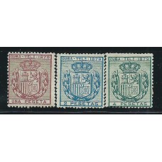 Cuba Telegrafos 1879 Edifil 46/8 (*) Mg