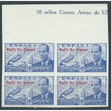 Guinea Correo 1942 Edifil 268s ** Mnh Bonito Bloque de 4 sellos con cabezera