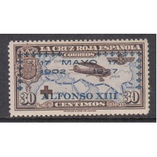 España Variedades 1927 Edifil 368hcc * Mh  Sobrecarga azul