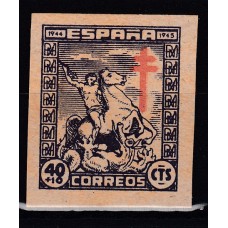 España Variedades 1944 Edifil 986p (*) Mng  Papel cartón sin dentar