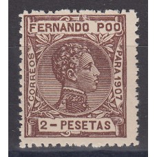 Fernando Poo Sueltos 1907 Edifil 163 ** Mnh