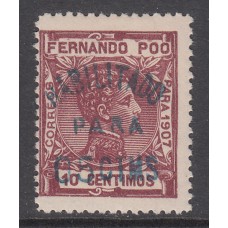 Fernando Poo Sueltos 1908 Edifil 167C * Mh  Sobrecarga azul