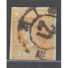 Matasellos y marcas de 4 cuartos Rueda de carreta 1860 Edifil 52 nº 21 Burgos