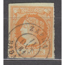 Matasellos y marcas de 4 cuartos Fechador 1860 Edifil 52 Zafra (Badajoz) Matasellos y marcas de 4 cuartos Fechador 1860 Edifil 52 Zafra (Badajoz)