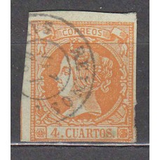 Matasellos y marcas de 4 cuartos Fechador 1860 Edifil 52 Reinosa (Santander)