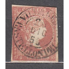 Matasellos y marcas de 4 cuartos Fechador 1856 Edifil 48 Villarreal (Castellon)