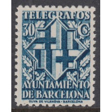 Barcelona Telegrafos 1941 Edifil 15 * Mh Escudo